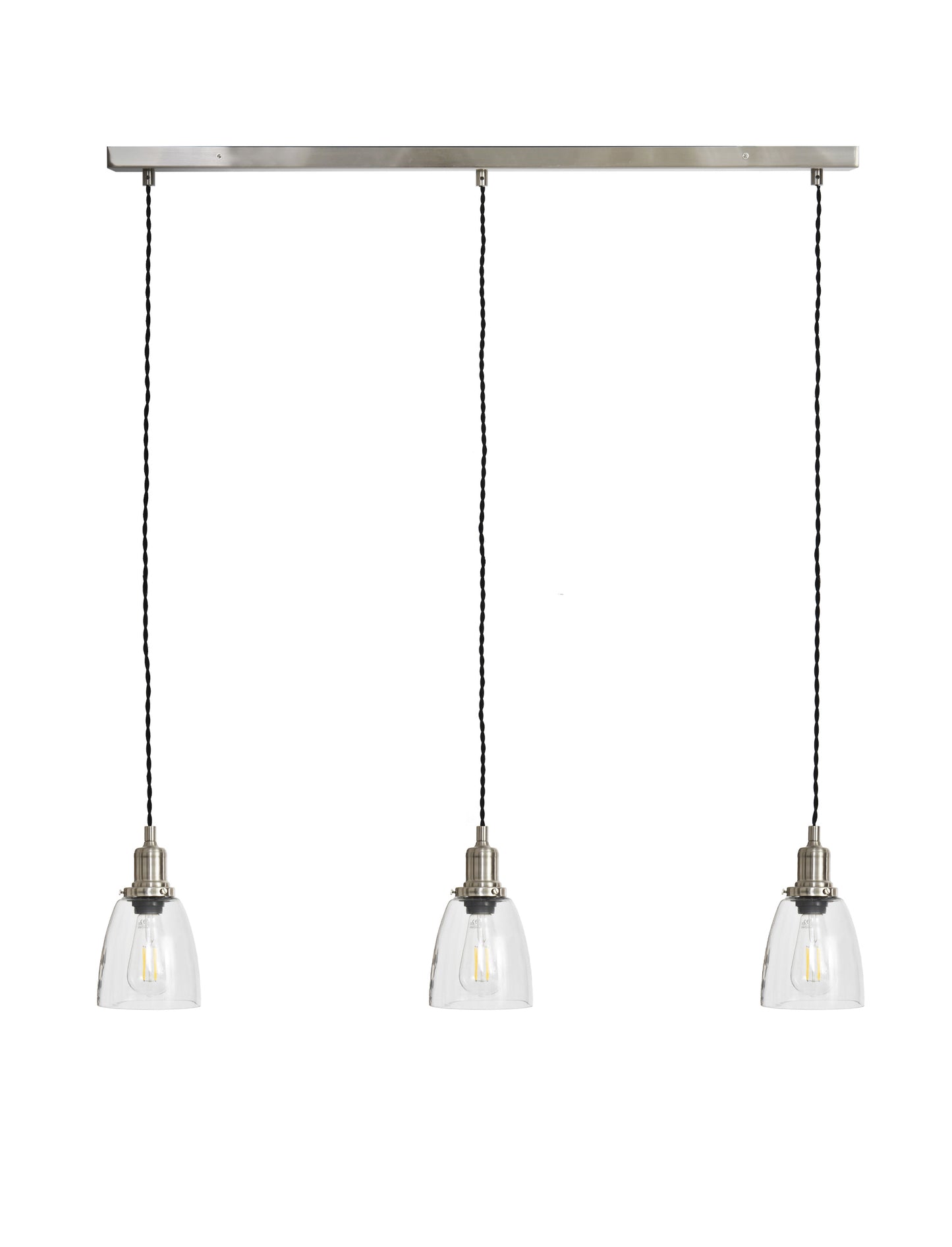Hoxton Domed Pendant Light Trio Satin Nickel - Pendant & Ceiling Lights - Garden Trading -