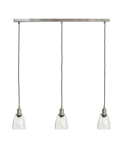 Hoxton Domed Pendant Light Trio Satin Nickel - Pendant & Ceiling Lights - Garden Trading -