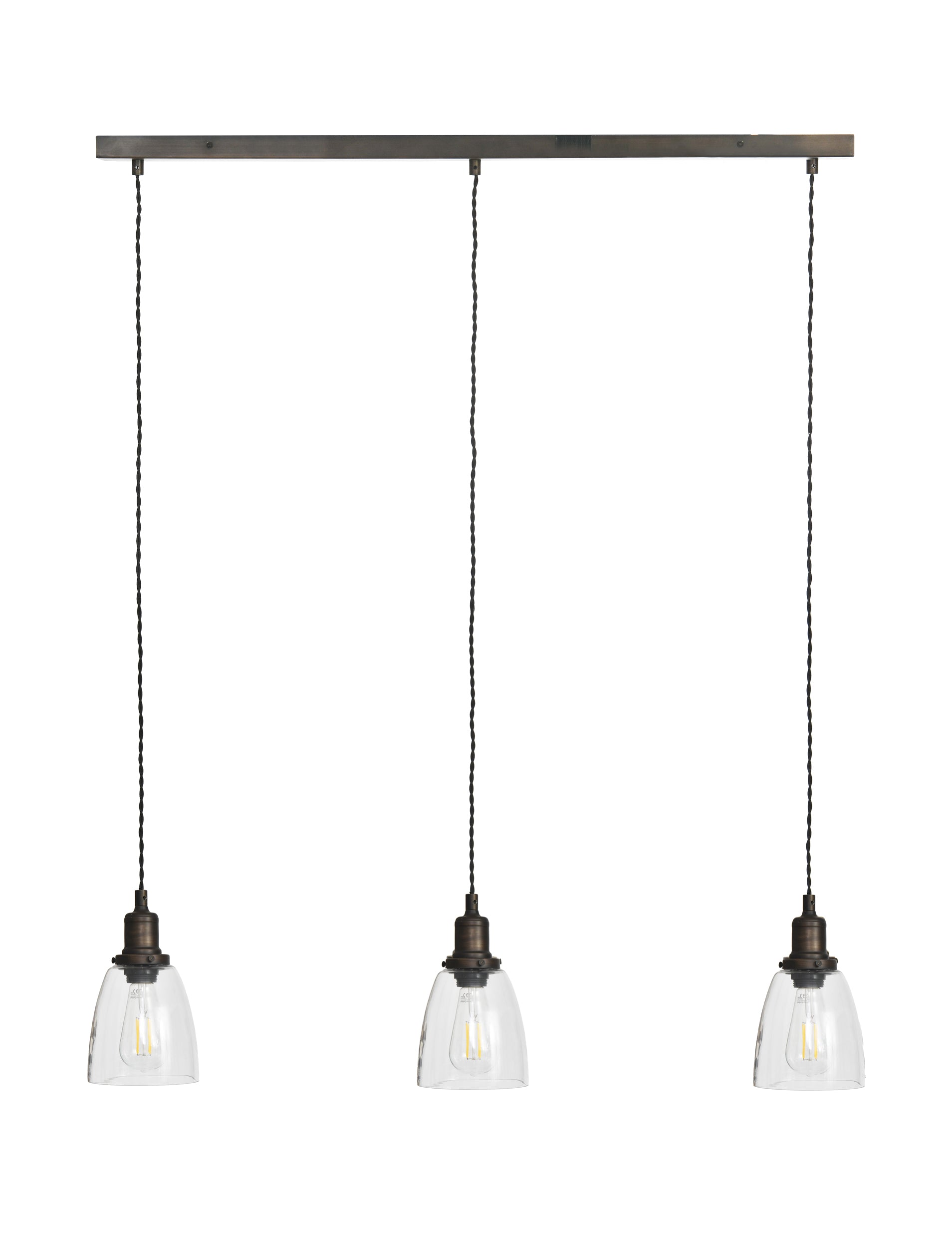 Hoxton Domed Pendant Light Trio Antique Bronze - Pendant & Ceiling Lights - Garden Trading -