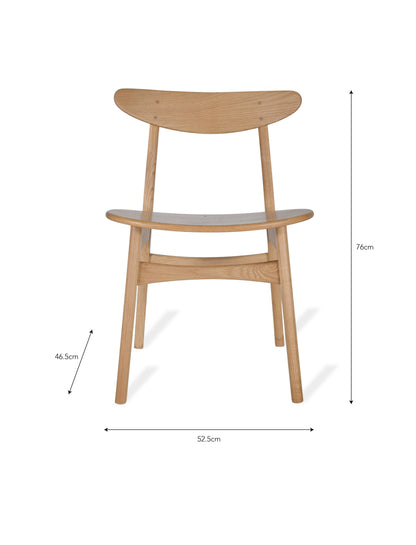 Longcot Dining Chairs Set of 2 Natural