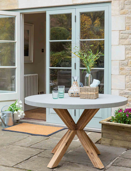 Burford Round Dining Table 120 cm Grey - Tables & Sets - Garden Trading -