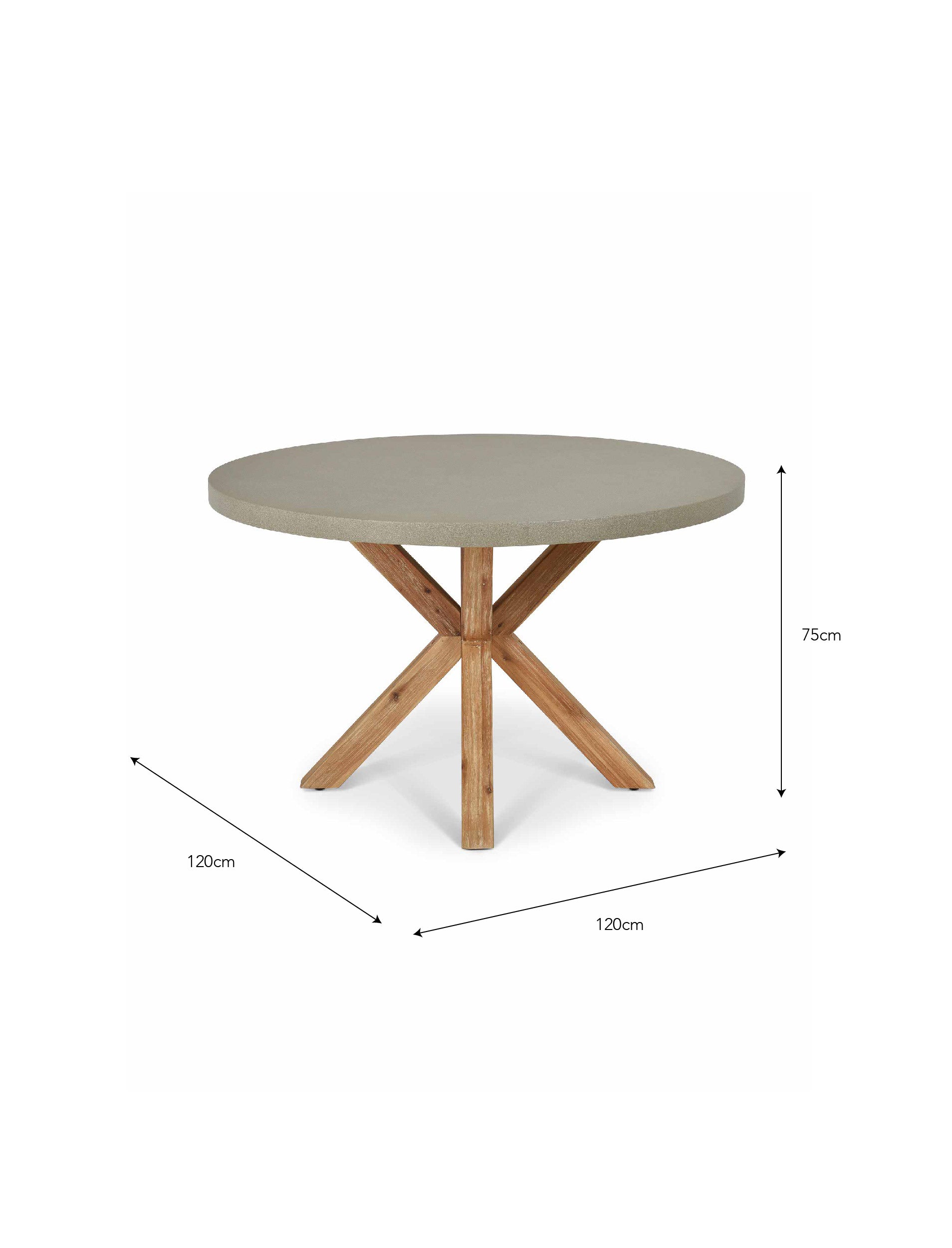 Burford Round Dining Table 120 cm Grey - Tables & Sets - Garden Trading -