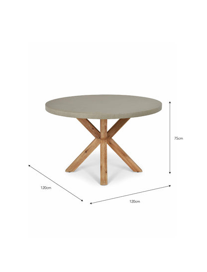 Burford Round Dining Table 120 cm Grey - Tables & Sets - Garden Trading -