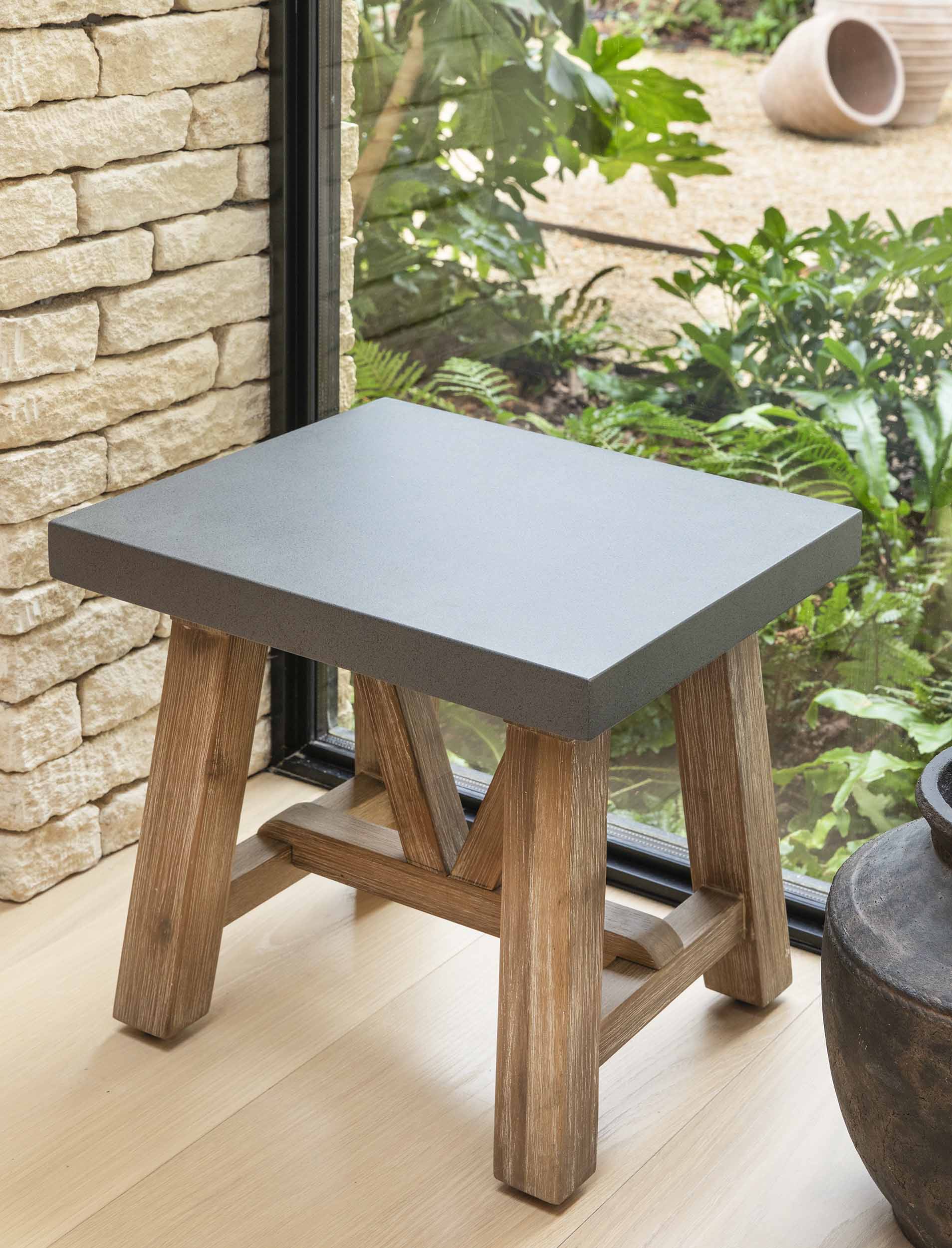Chilford Stool Grey - Chairs & Loungers - Garden Trading -