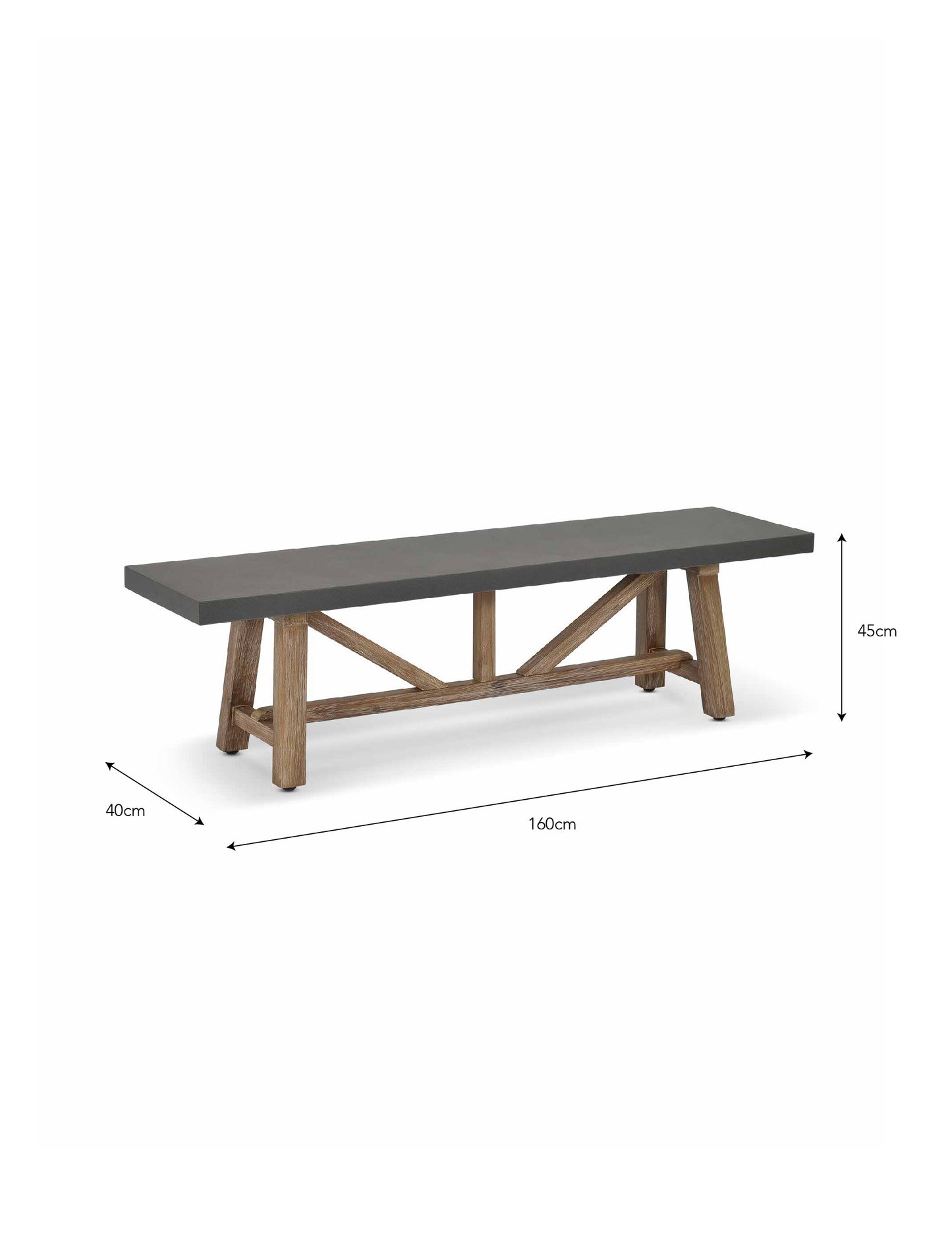 Chilford Bench Small Grey