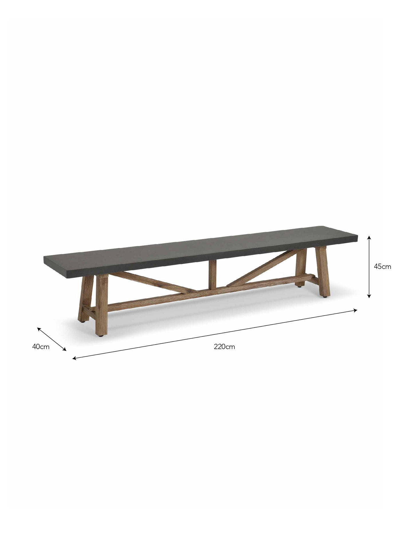 Chilford Bench Large Grey