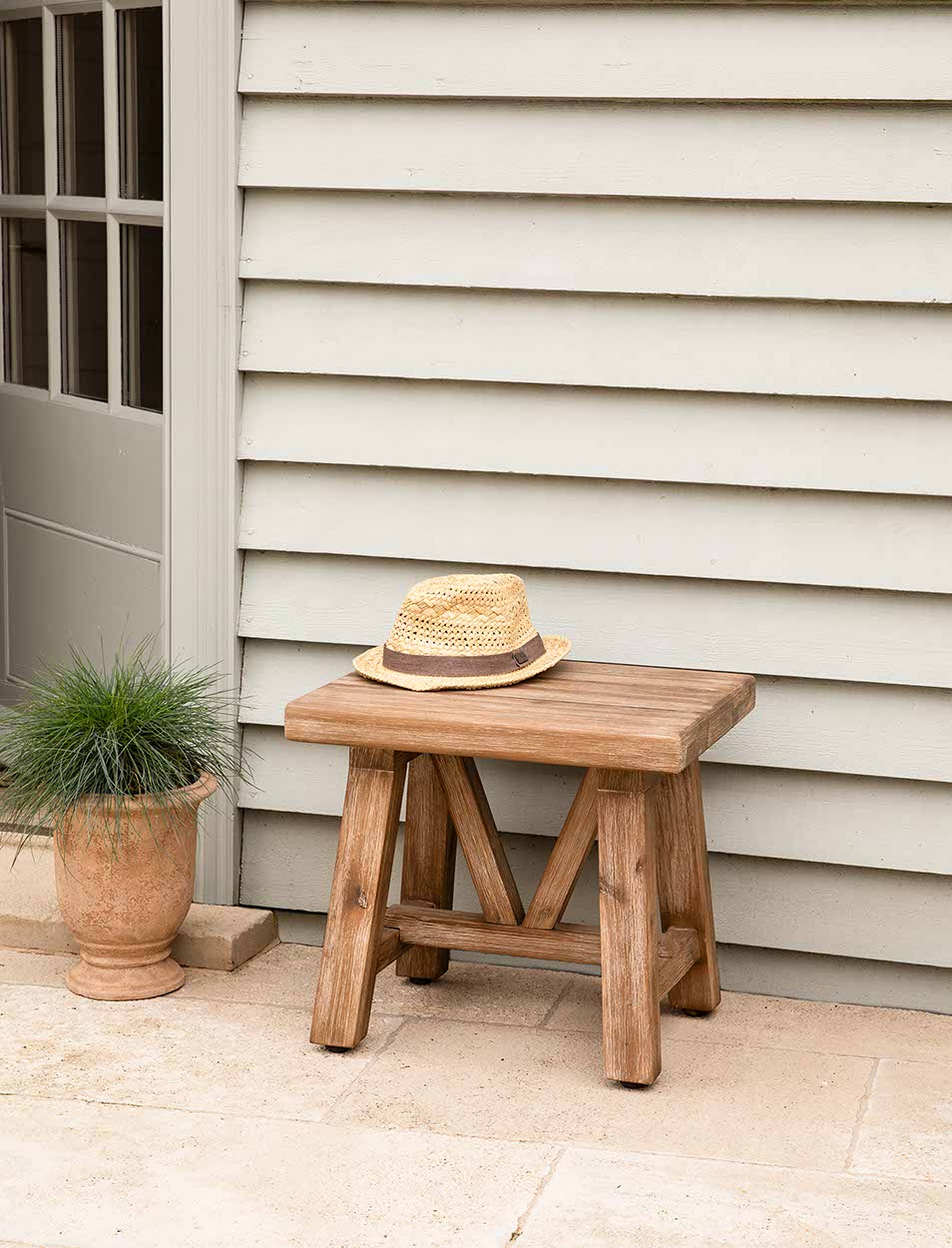 Chilford Solid Wood Stool Side Table - Chairs & Loungers - Garden Trading -