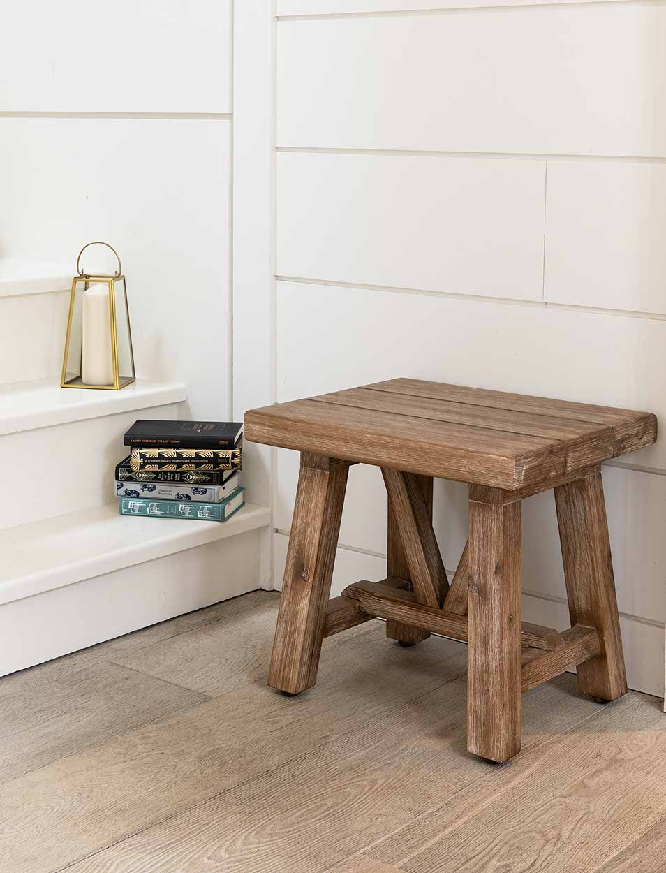 Chilford Solid Wood Stool Side Table - Chairs & Loungers - Garden Trading -