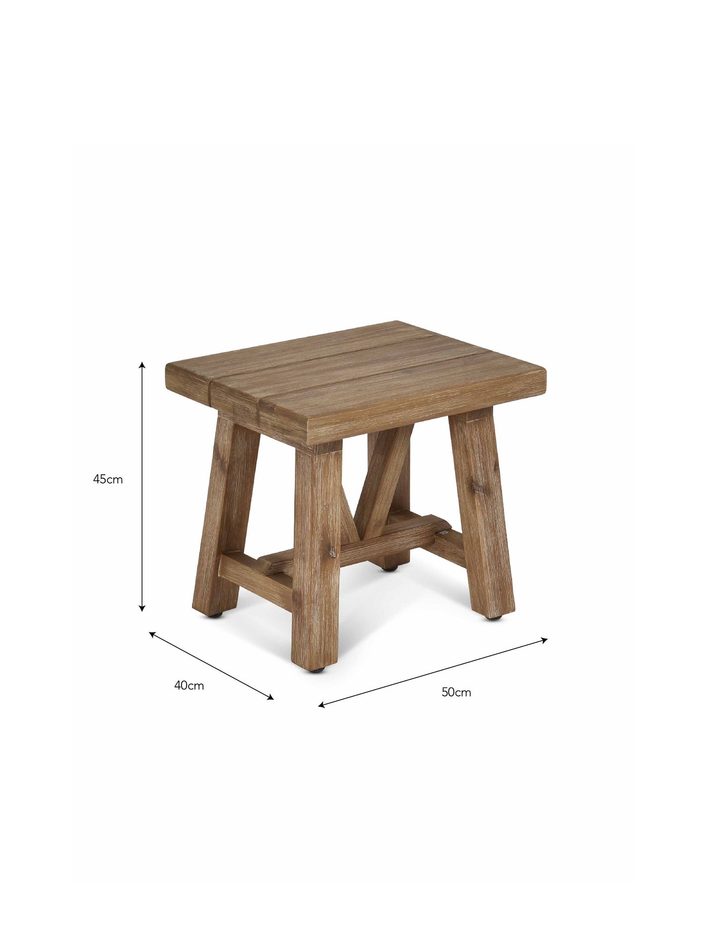 Chilford Solid Wood Stool Side Table - Chairs & Loungers - Garden Trading -