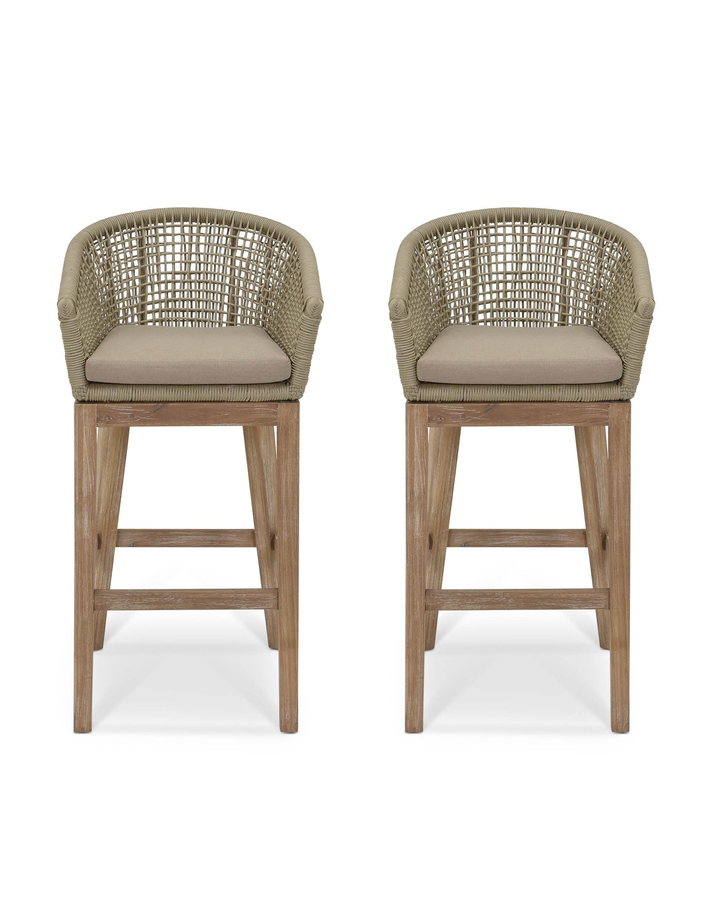 Lynton Bar Stool Set of 2 Grey - Bar Tables & Sets - Garden Trading -
