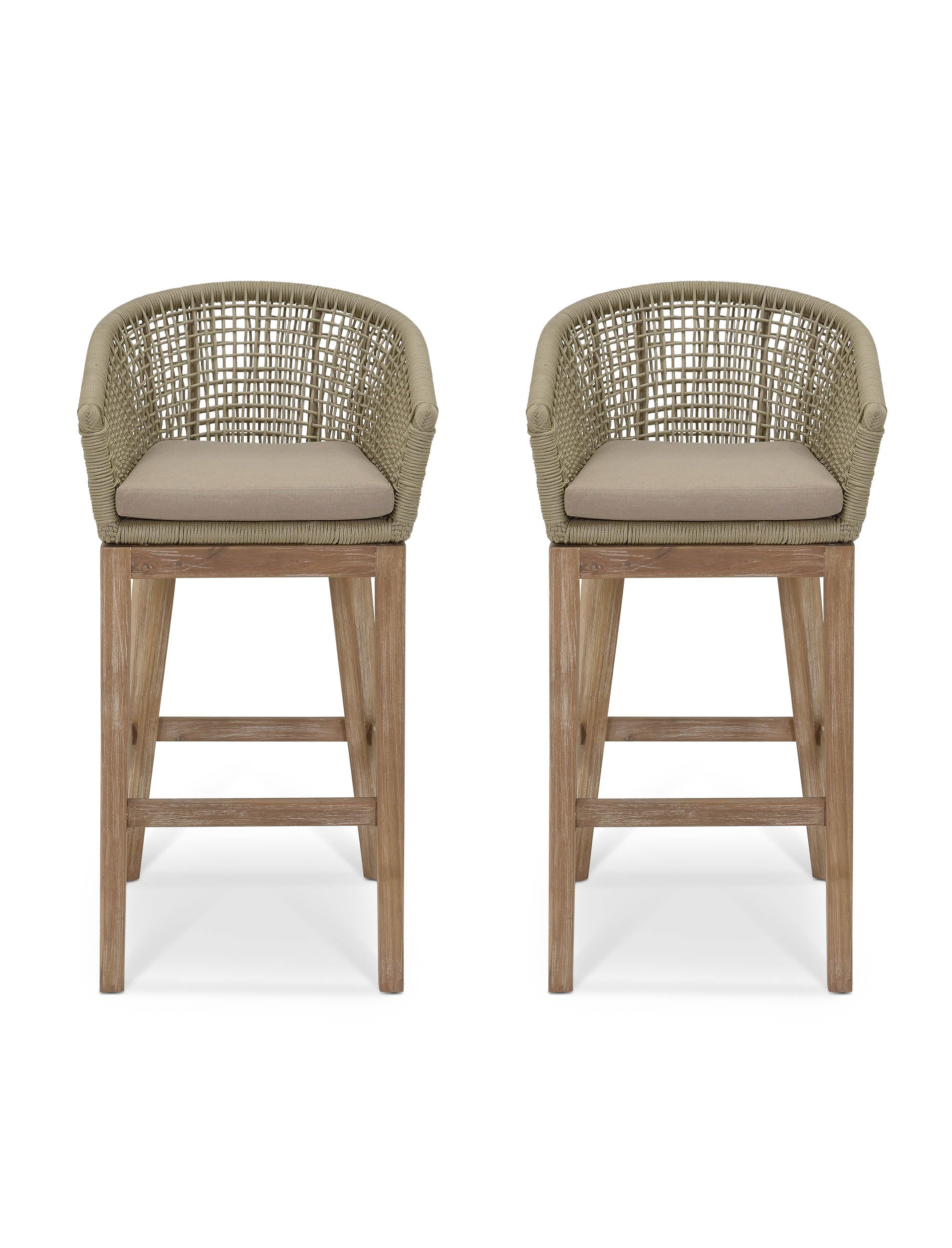 Lynton Bar Stool Set of 2 Grey - Bar Tables & Sets - Garden Trading -