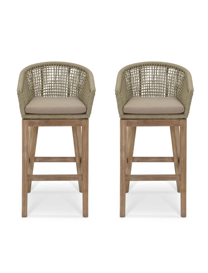 Lynton Bar Stool Set of 2 Grey - Bar Tables & Sets - Garden Trading -
