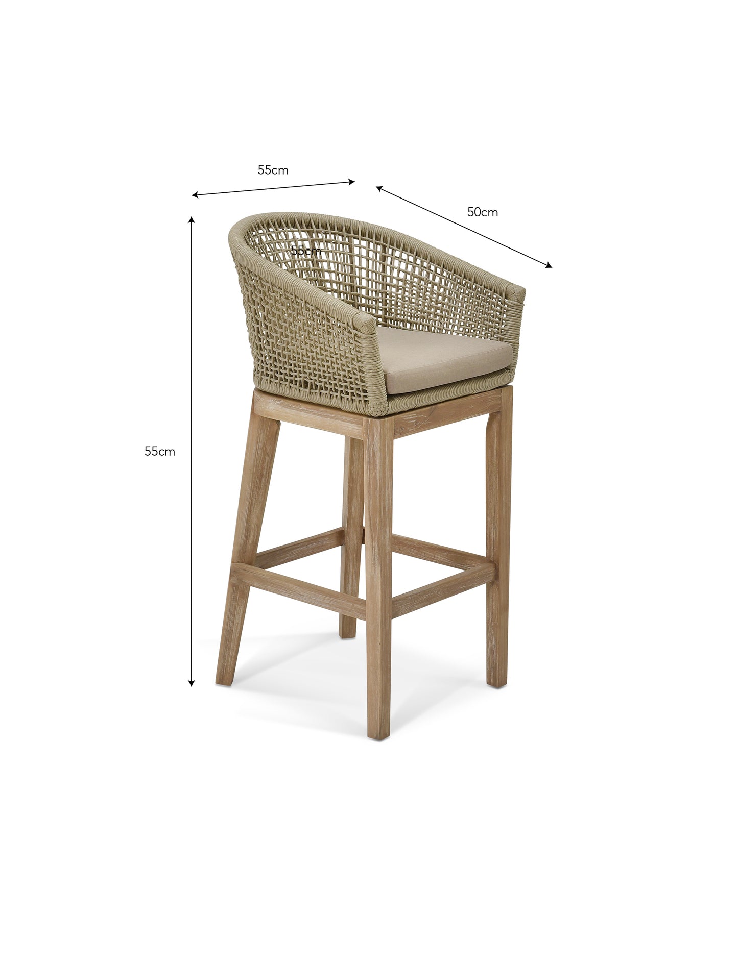 Lynton Bar Stool Set of 2 Grey