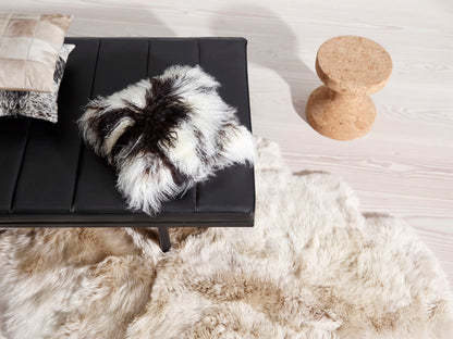 New Zealand Sheepskin Long Wool Rug Linen Extra Large