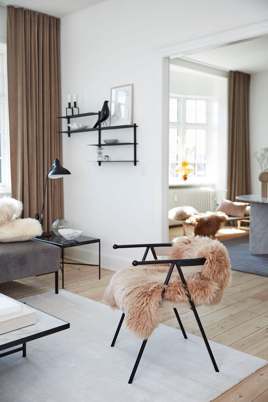 New Zealand Sheepskin Long Wool Rug/Throw Warm Sand