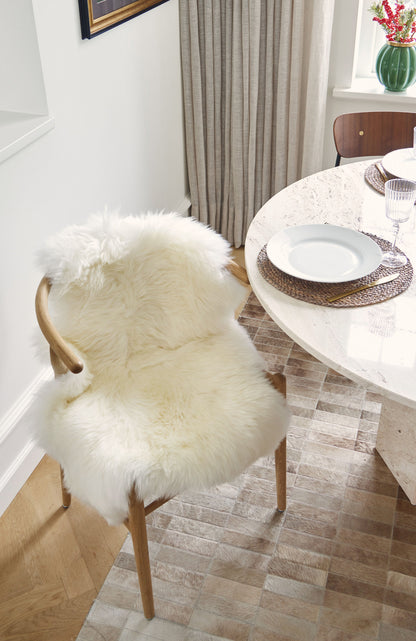 New Zealand Sheepskin Long Wool Rug/Throw Ivory