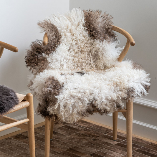 Austrian Curly Sheepskin Rug/Throw Natural