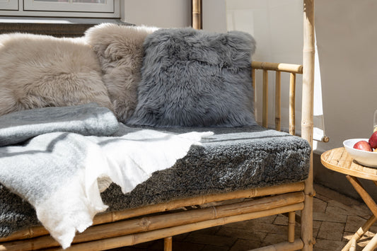 Sheepskin Cushion LW Square Warm Sand Large