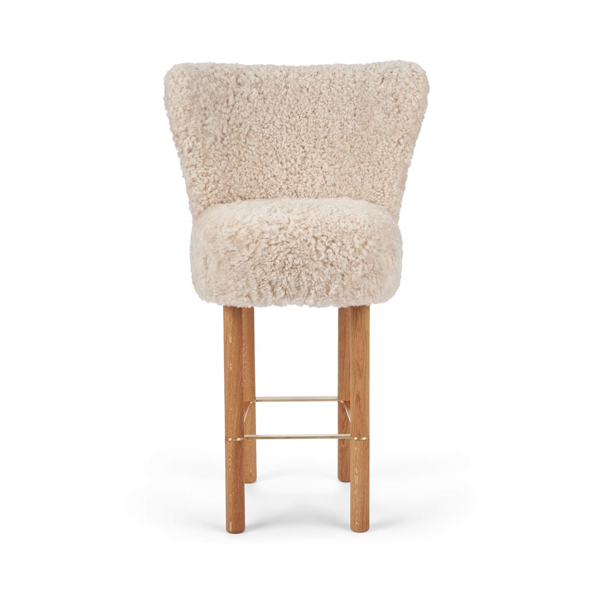 Emilia Bar Stool Pearl Oak Legs Brass Frame
