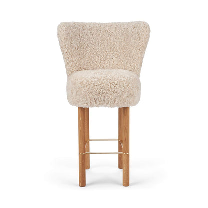 Emilia Bar Stool Pearl Oak Legs Brass Frame