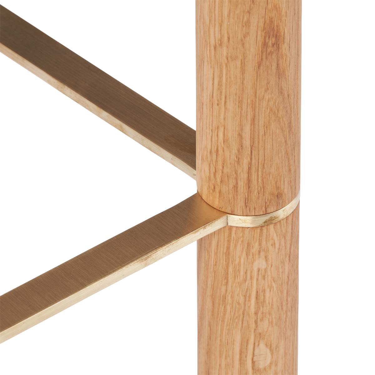 Emilia Bar Stool Pearl Oak Legs Brass Frame