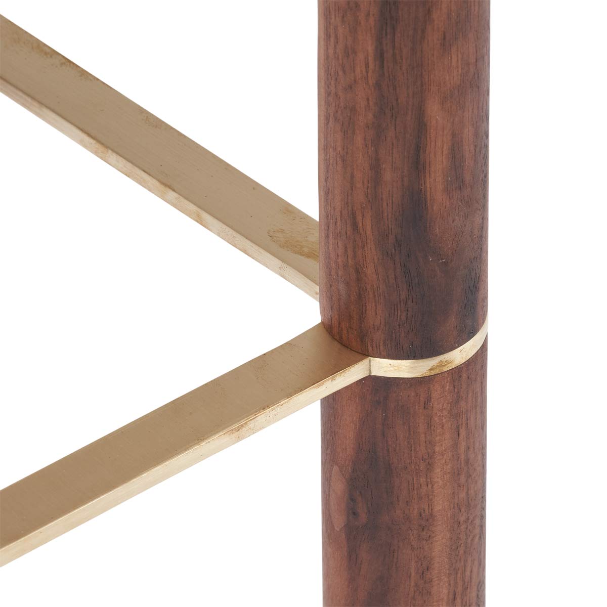 Emilia Bar Stool Pearl Walnut Legs Brass Frame