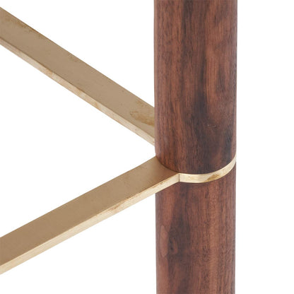 Emilia Bar Stool Pearl Walnut Legs Brass Frame
