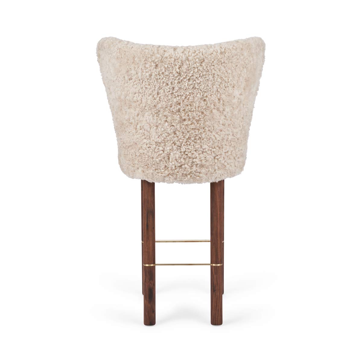 Emilia Bar Stool Pearl Walnut Legs Brass Frame