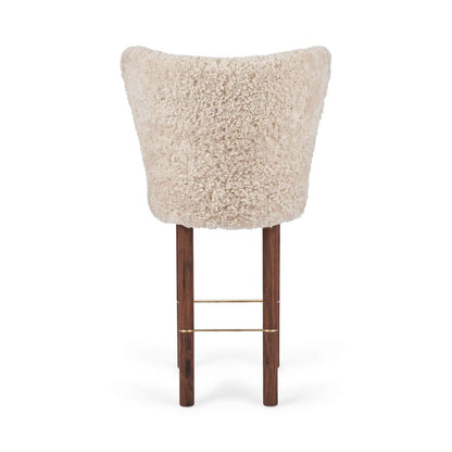Emilia Bar Stool Pearl Walnut Legs Brass Frame