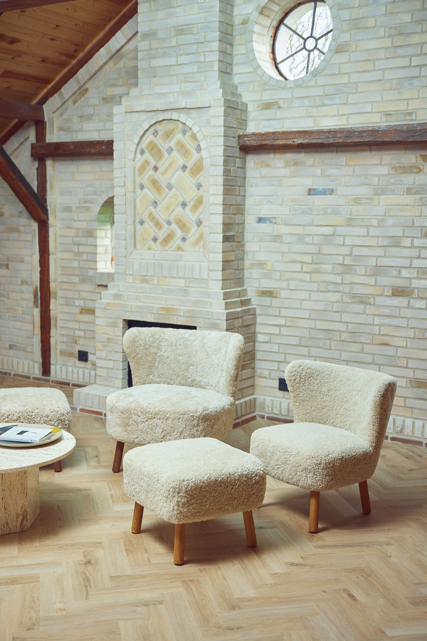 Emily Foot Stool Pearl Oak Legs