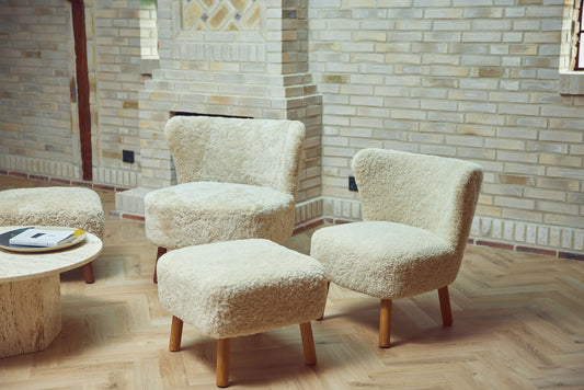 Emily Foot Stool Pearl Oak Legs
