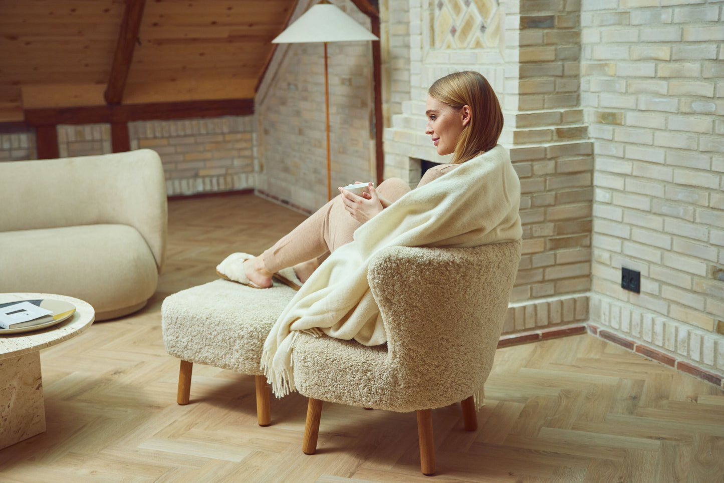 Emily Foot Stool Pearl Oak Legs