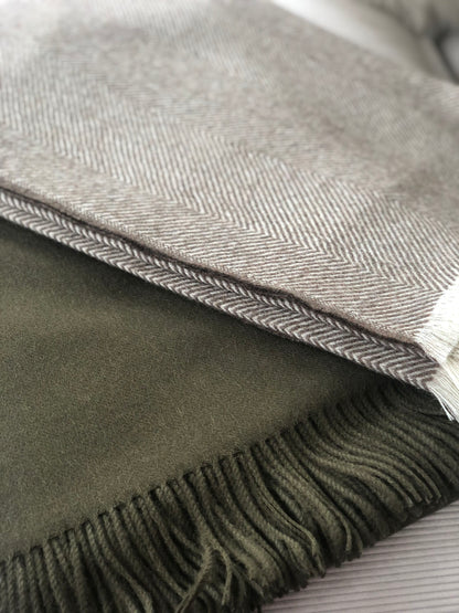 Sidsley Alpaca Wool Throw Dark Brown