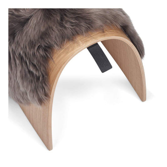 Sheep Stool Cover Long Wool Walnut Medium