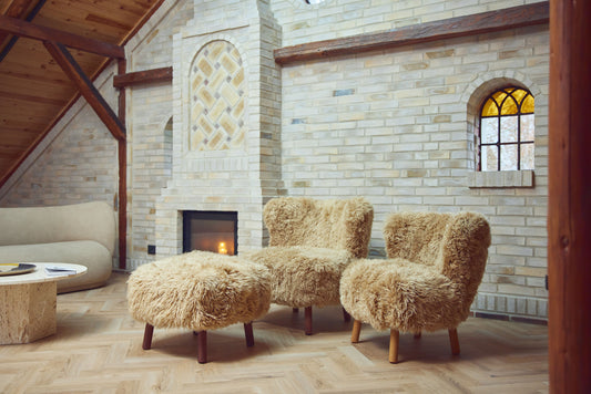 Emily Foot Stool Honey Walnut Legs