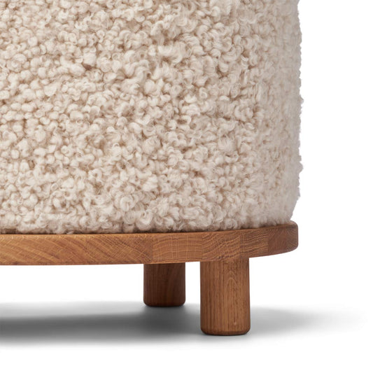 Simon Stool/Pouf Pearl Oak Legs