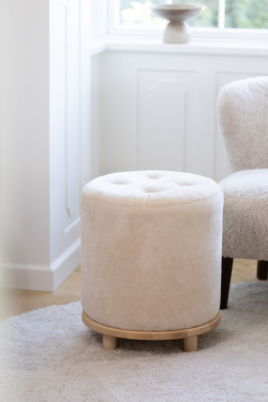 Simon Stool/Pouf Moccasin Natural Oak Legs