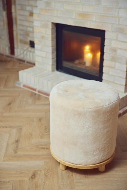 Simon Stool/Pouf Moccasin Natural Oak Legs