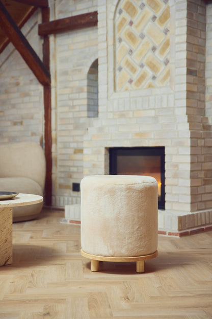 Simon Stool/Pouf Moccasin Natural Oak Legs
