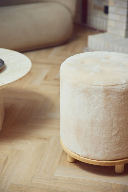 Simon Stool/Pouf Moccasin Natural Oak Legs