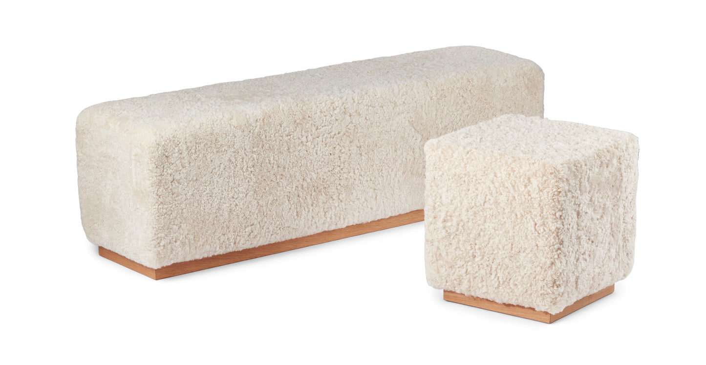 Benjamin Cube Stool/Pouf Pearl & Oak