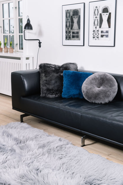 Round Moccasin Cushion Doublesided Dark Grey