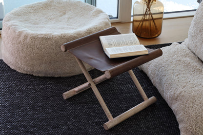 Round Sheepskin Bean Bag Pearl