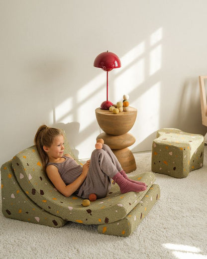Wigiwama Terrazzo Cloud Pouffe - Green