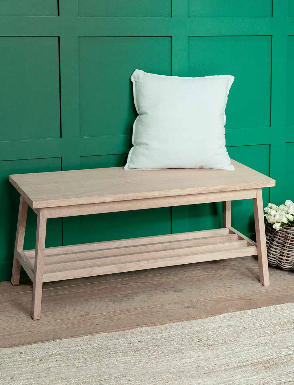 Hambledon Hallway Bench Natural - Shoe Storage - Garden Trading -