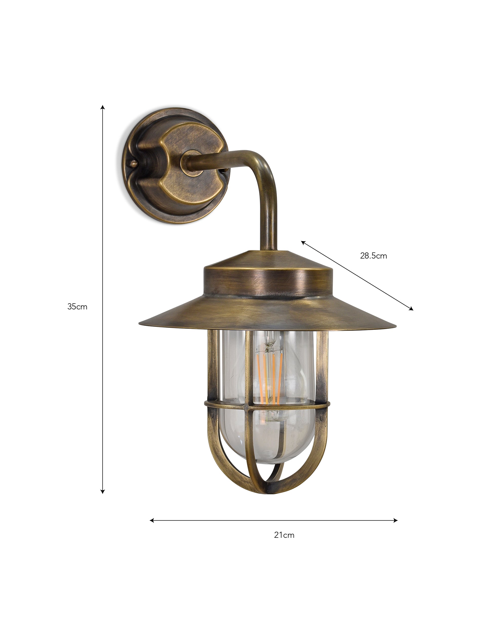 Hanwell Wall Light Antique Brass - Wall Lights - Garden Trading -