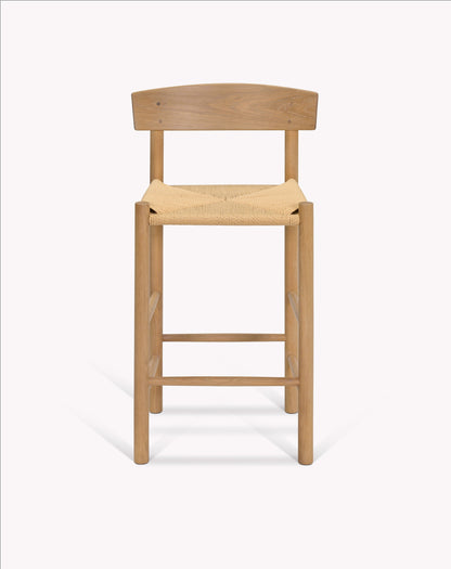 Longworth Bar Stool With Back Natural