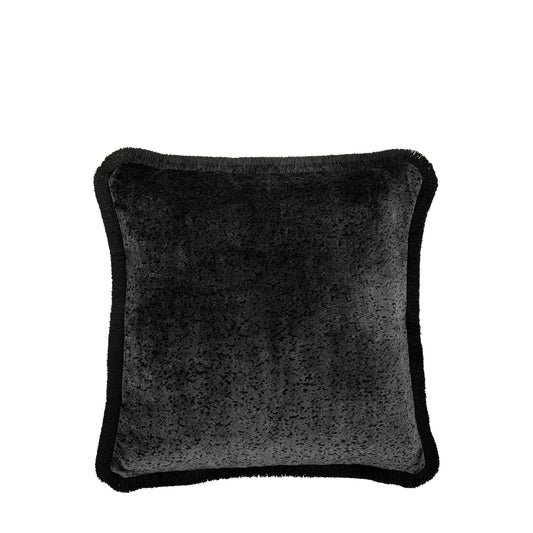 Vale Velvet Cushion Black