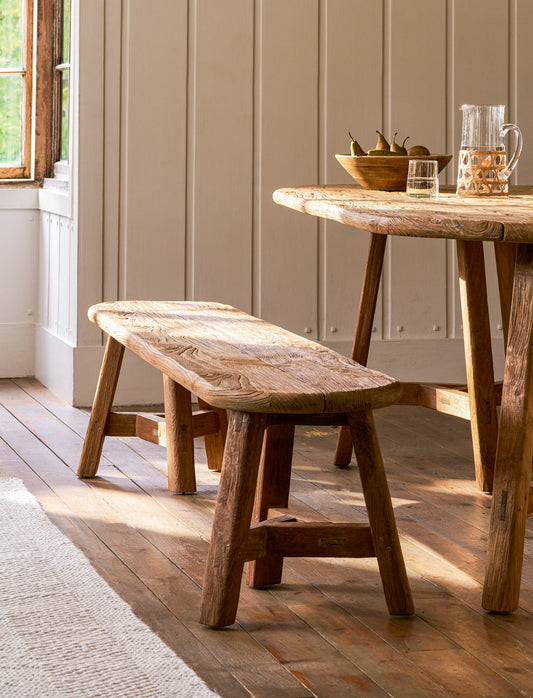 Hawthorne Oval Dining Bench Natural - Chairs & Loungers - Garden Trading -