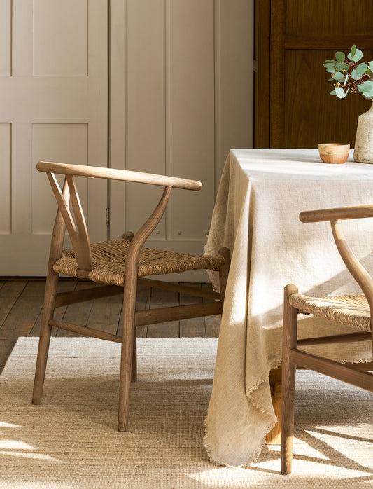 Chilthorne Wishbone Dining Chair Set of 2 Lime Wash - Dining Chairs & Benches - Garden Trading -